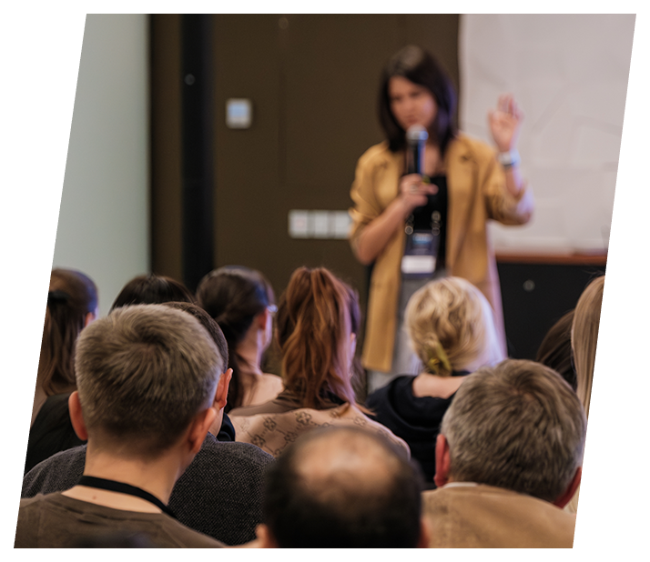 Speaker at a community event
